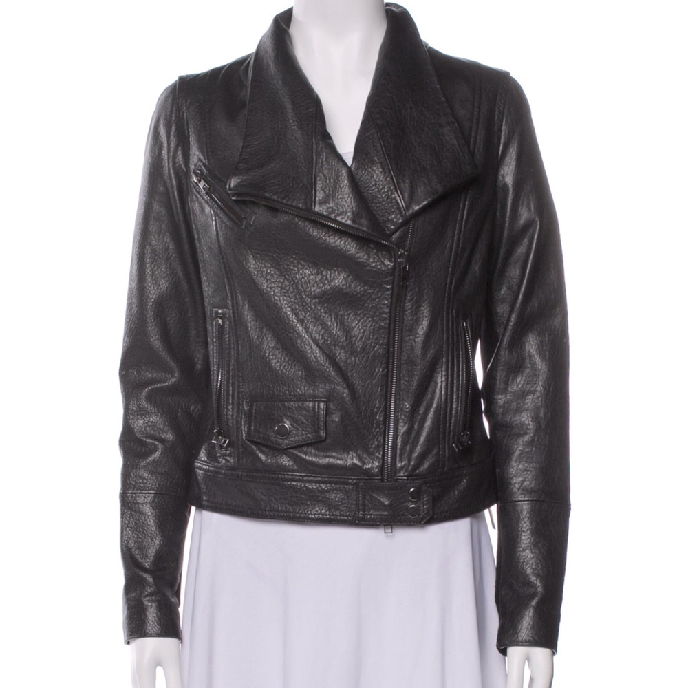 Vince Lamb Leather Biker Jacket Size Large